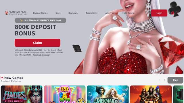 PlatinumPlay casino screenshot
